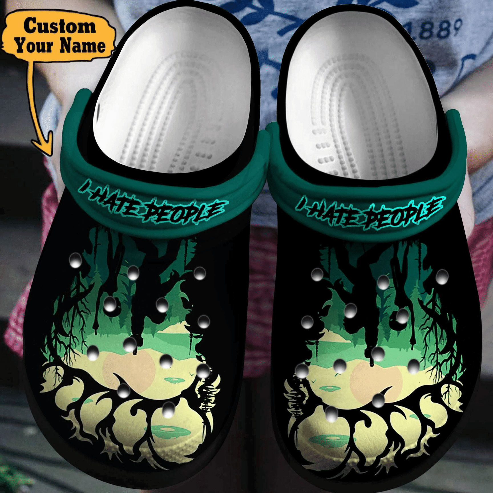Bigfoot I Hate People Monster clog Shoes Personalized Camping
