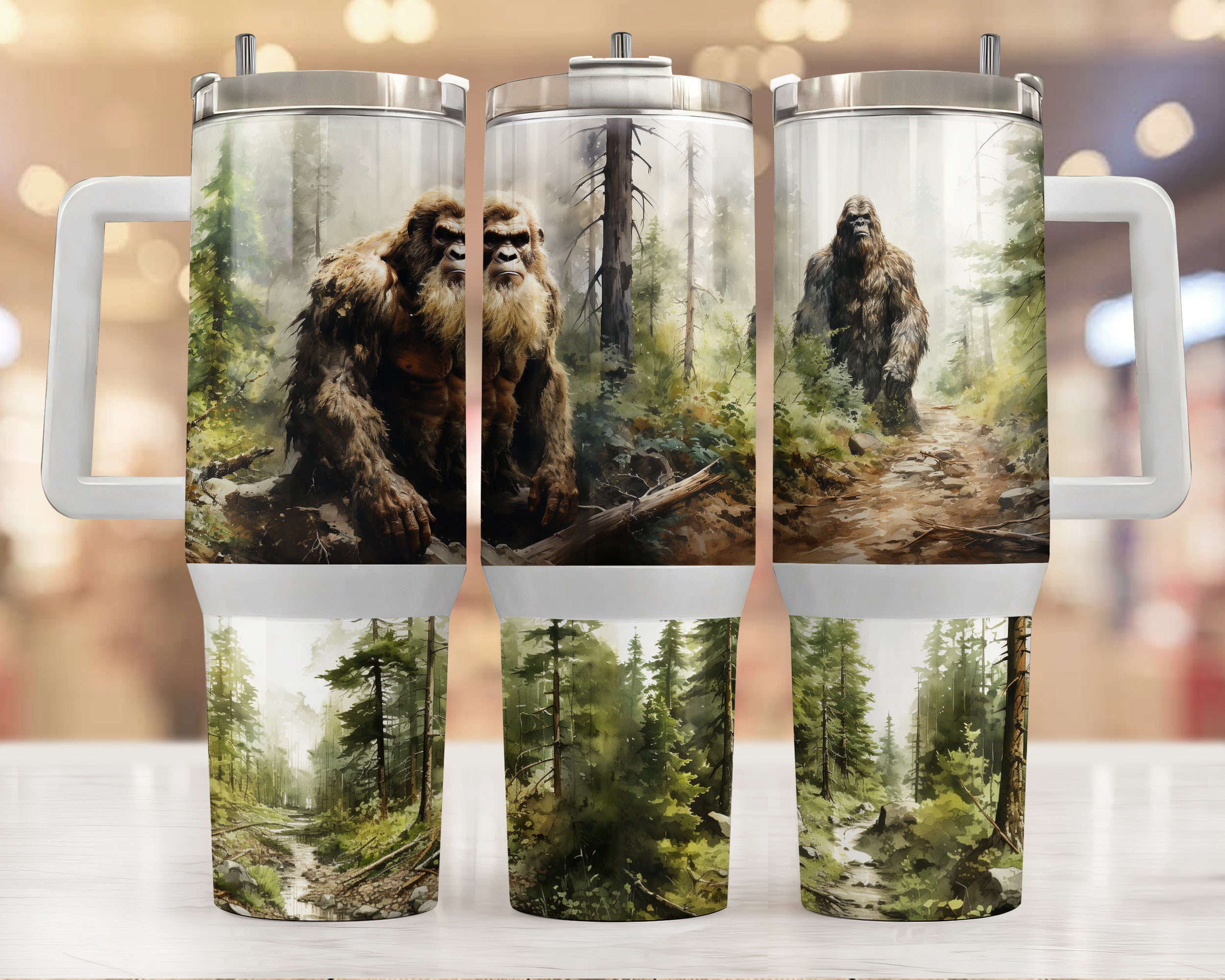 Bigfoot in Forest Custom Stanley Cup 40 oz 30 oz Tumbler With HandleTVC2301955