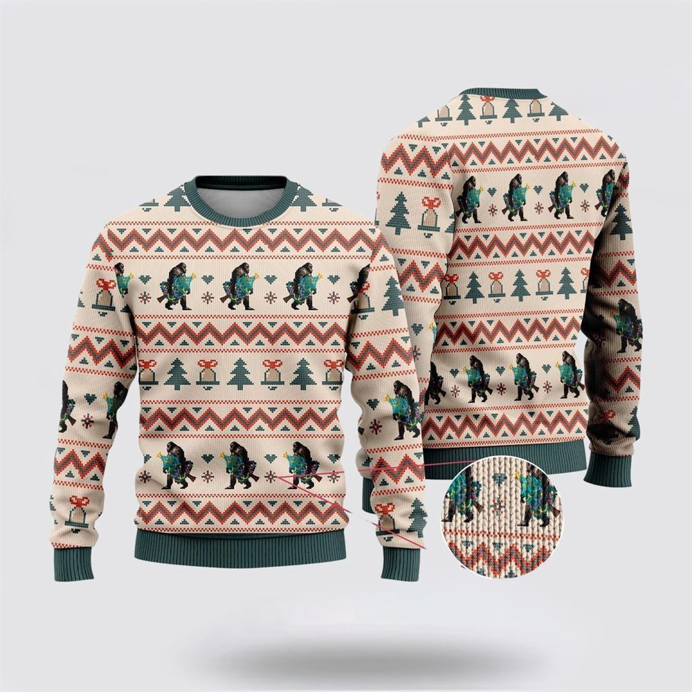 Bigfoot Ring Ring Christmas Ugly Christmas Sweater Ugly Christmas Sweatshirt Christmas Gift - Image 2