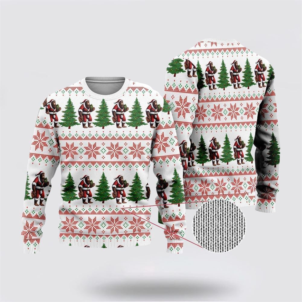 Bigfoot Santa Gift Ugly Christmas Sweater Ugly Christmas Sweatshirt Christmas Gift - Image 2