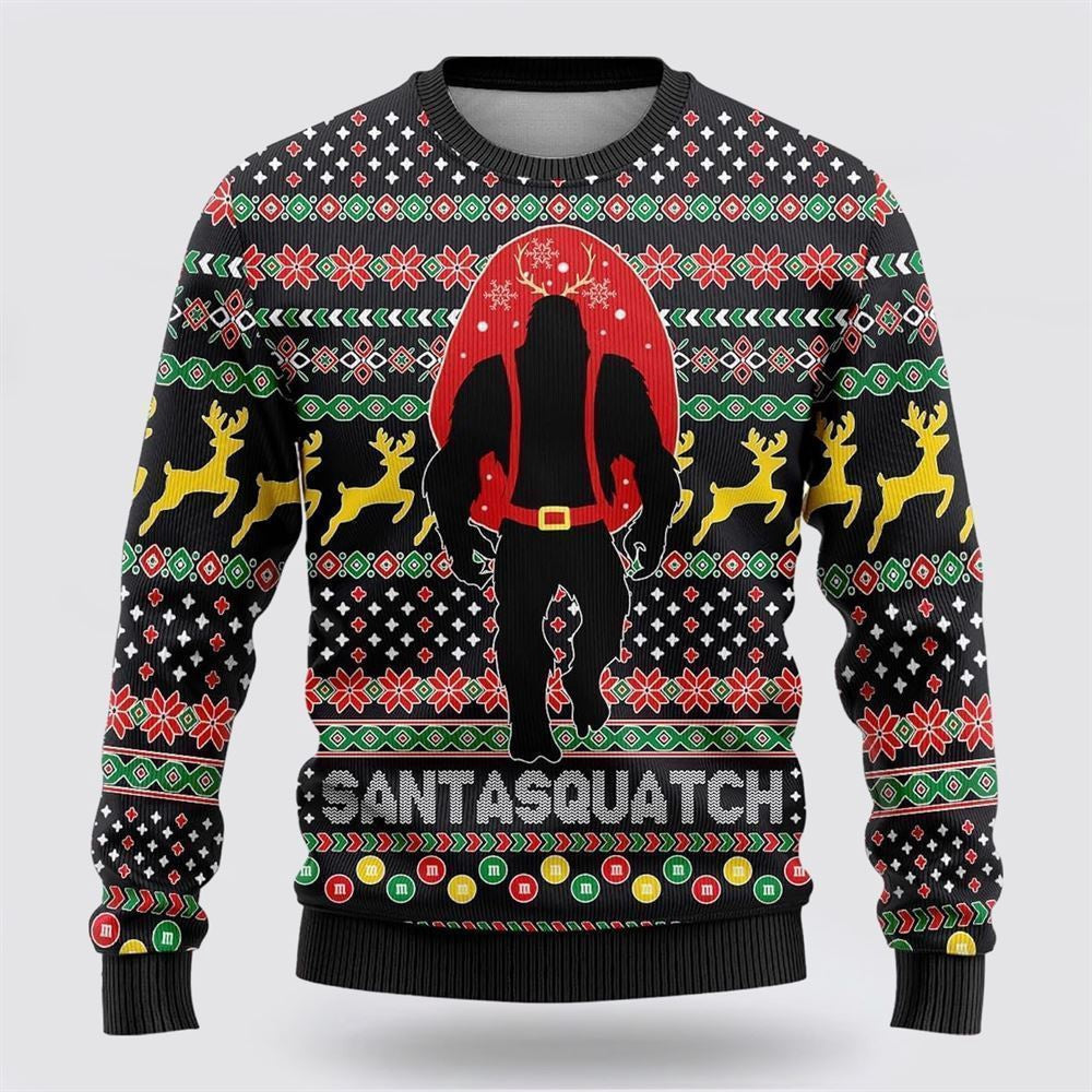 Bigfoot Santa Squatch Ugly Christmas Sweater Ugly Christmas Sweatshirt Christmas Gift - Image 2