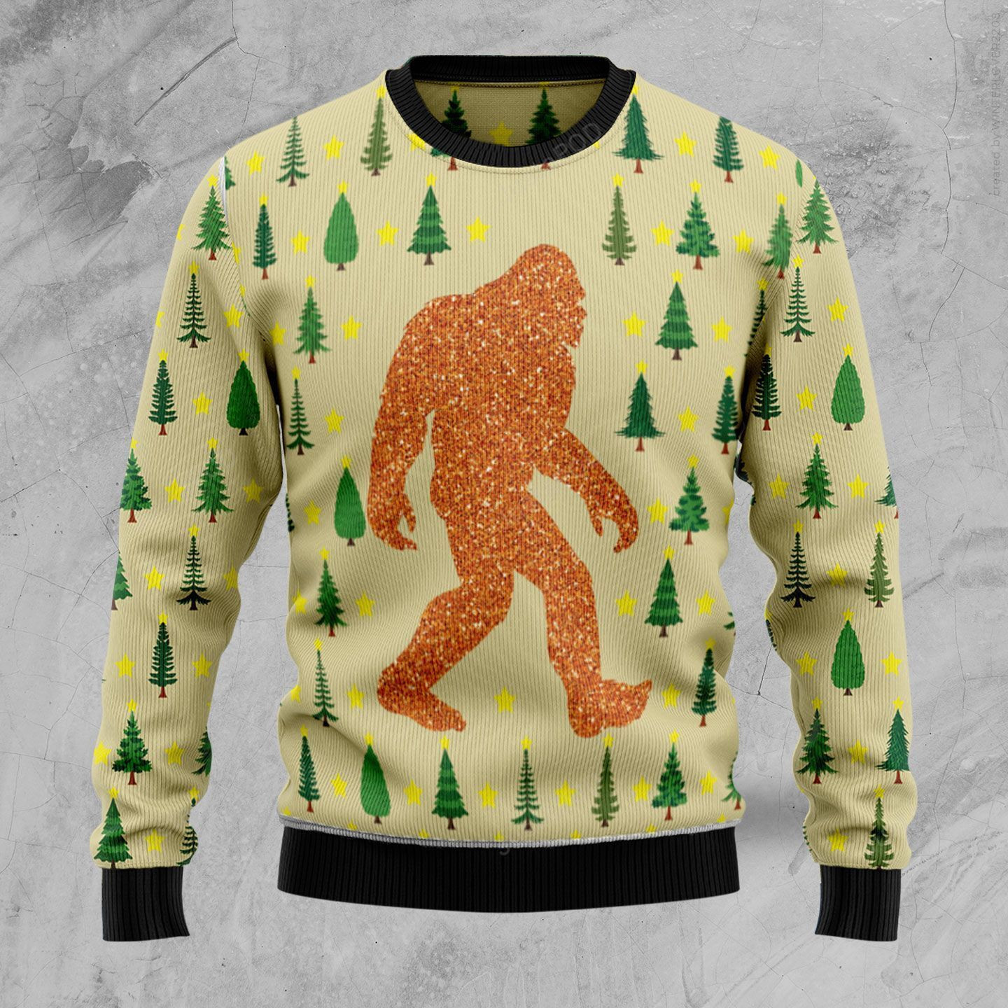 Bigfoot Sasquatch Ugly Christmas Sweater Adult 3D Funny Matching for family
