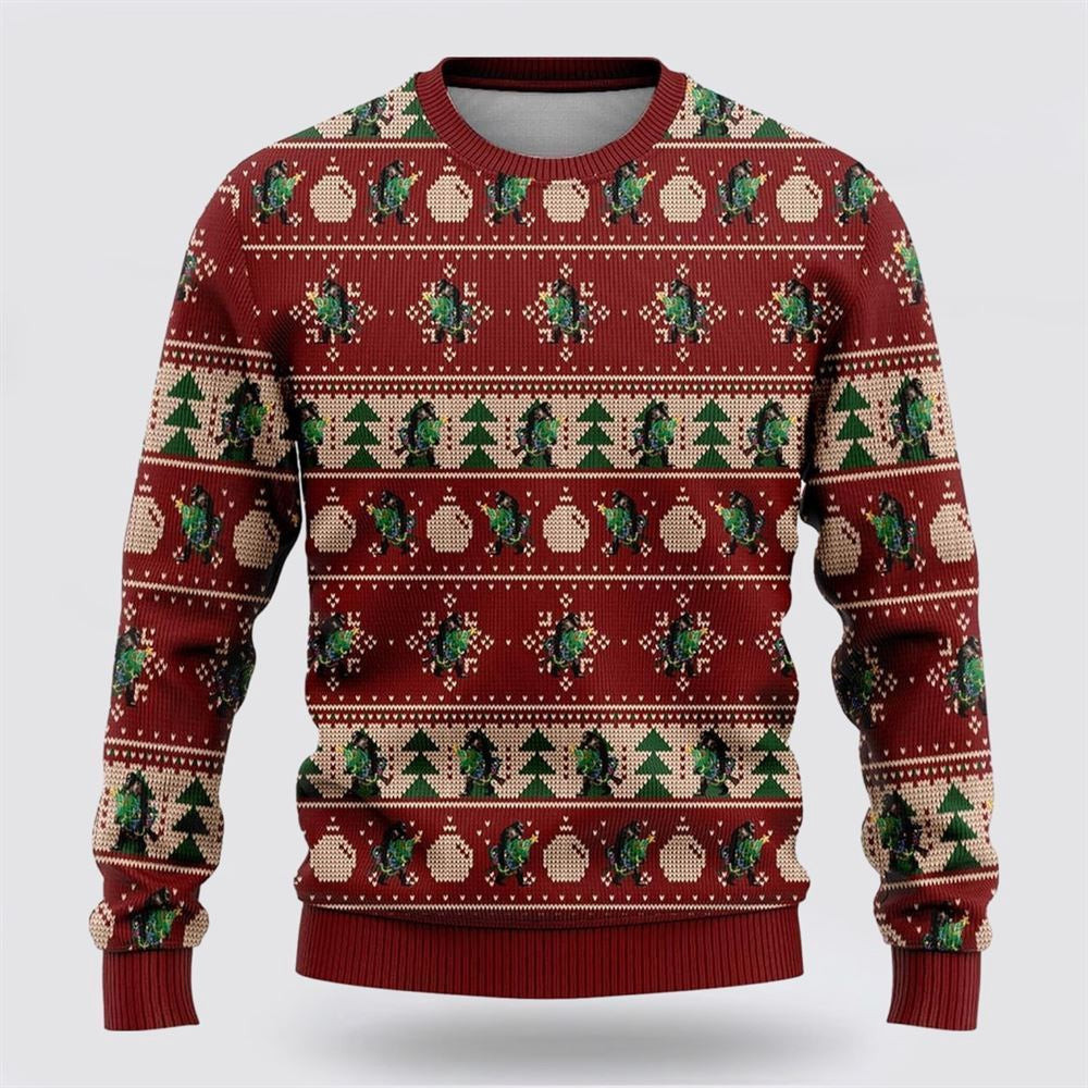 Bigfoot Sasquatch Ugly Christmas Sweater Ugly Christmas Sweatshirt Christmas Gift