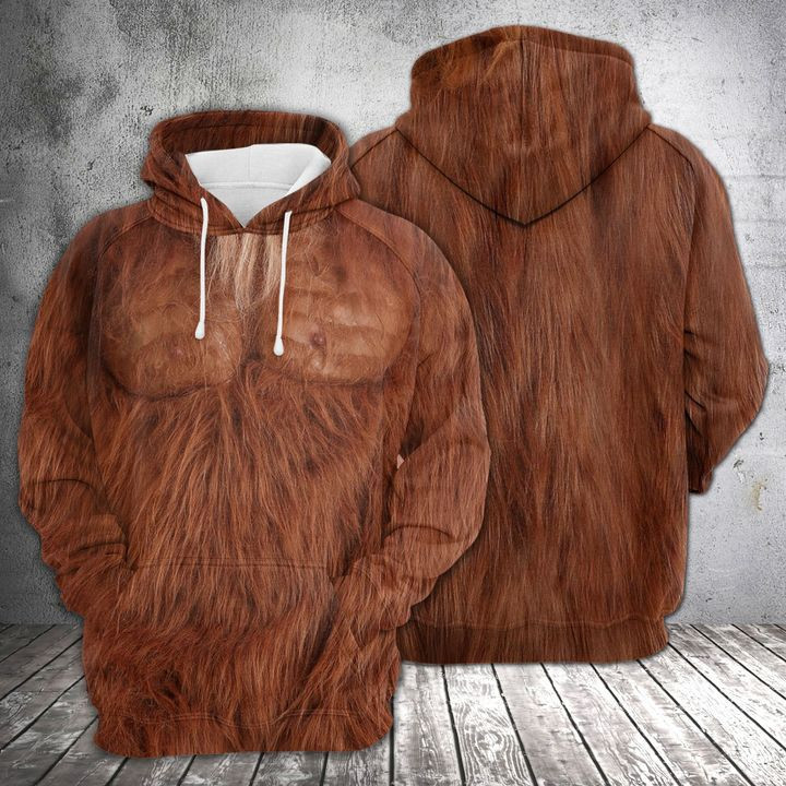 Bigfoot Skin 3D All Over Print Hoodie, Zip Hoodie