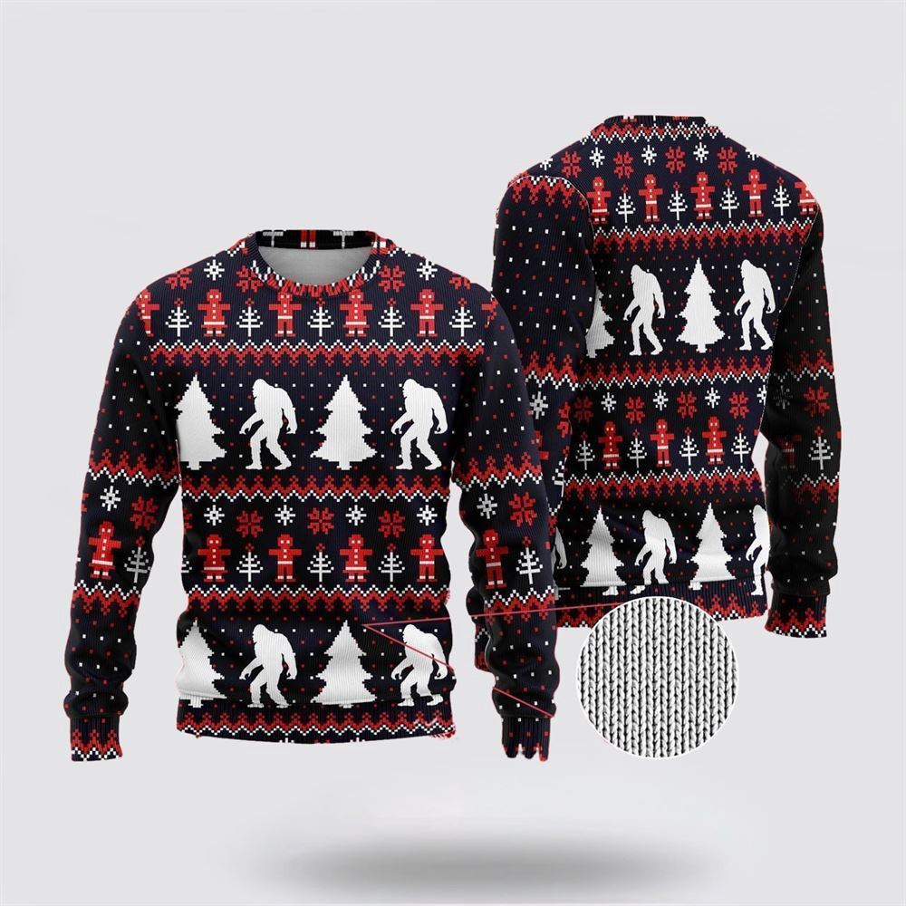 Bigfoot Sweet Ginger Cookies Ugly Christmas Sweater Ugly Christmas Sweatshirt Christmas Gift - Image 2