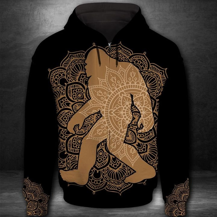 Bigfoot Zentangle Pattern 3D All Over Print Hoodie, Zip Hoodie