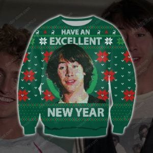 Bill &Amp;Amp; Ted?S Excellent Adventure Ugly Christmas Sweater Adult 3D Funny Matching for family
