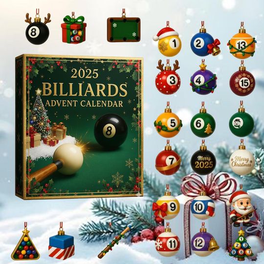 Billiards Advent Calendar, 24-Day Pool and Snooker Xmas Countdown Box, Mini Cue Ball Collectibles Set, Gift for Pool Players & Bar Gamers - Image 10