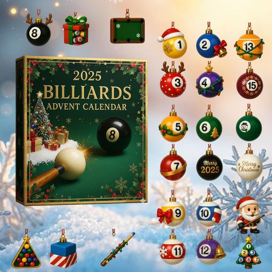 Billiards Advent Calendar, 24-Day Pool and Snooker Xmas Countdown Box, Mini Cue Ball Collectibles Set, Gift for Pool Players & Bar Gamers - Image 11