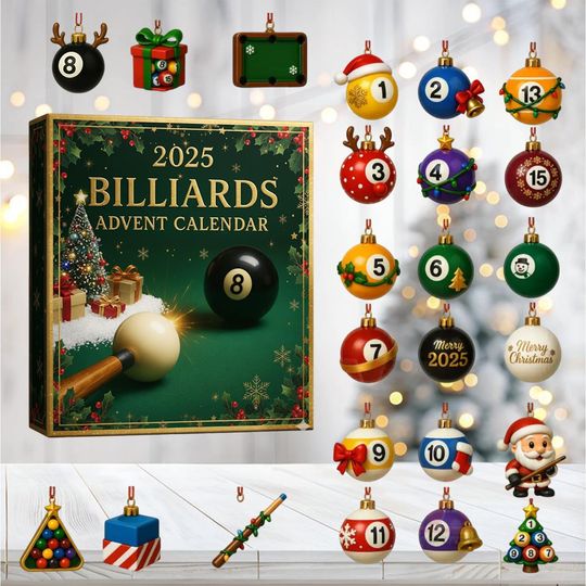 Billiards Advent Calendar, 24-Day Pool and Snooker Xmas Countdown Box, Mini Cue Ball Collectibles Set, Gift for Pool Players & Bar Gamers - Image 8