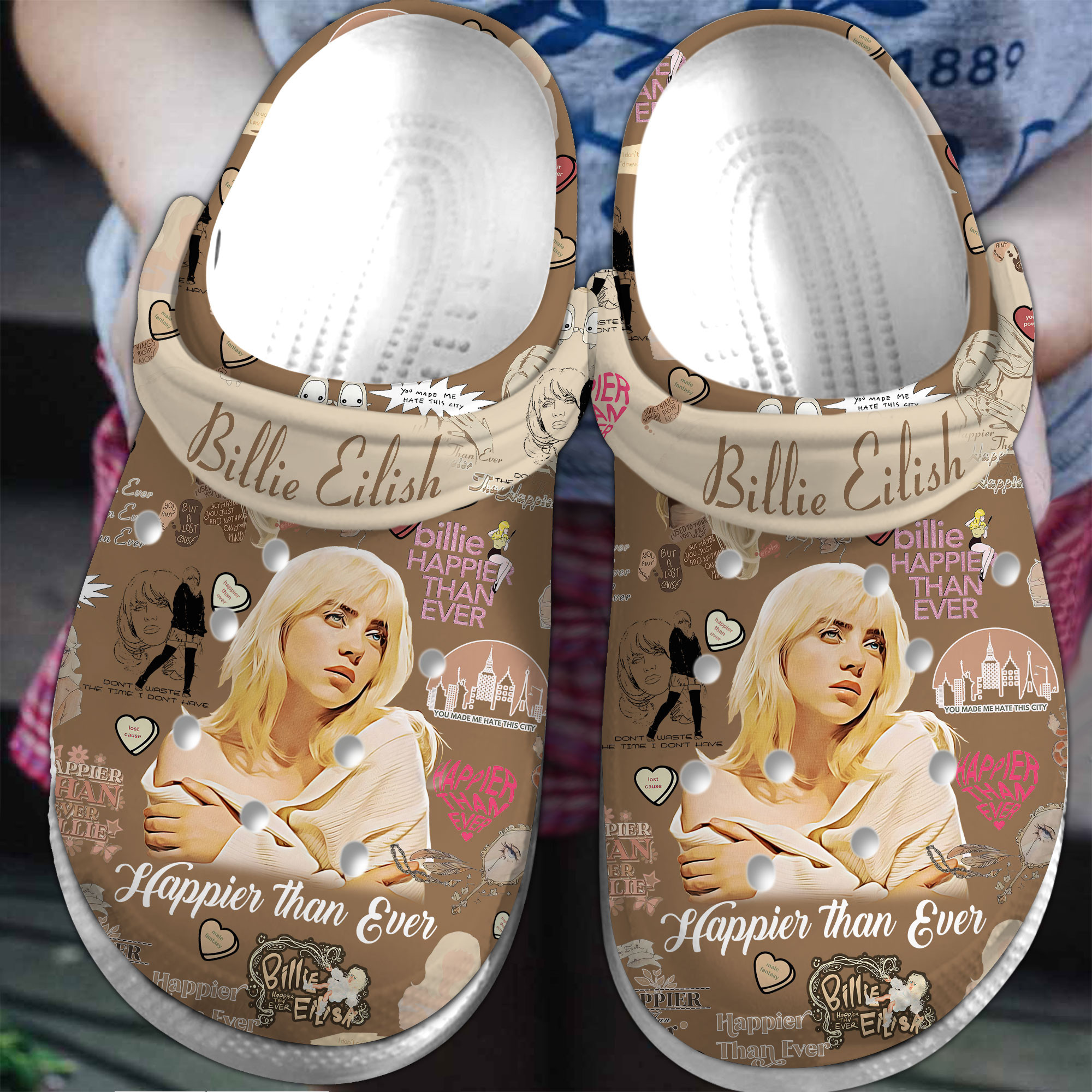 Billie Eilish Music Crocs Crocband Clogs Shoes Comfortable For Men Women and Kids