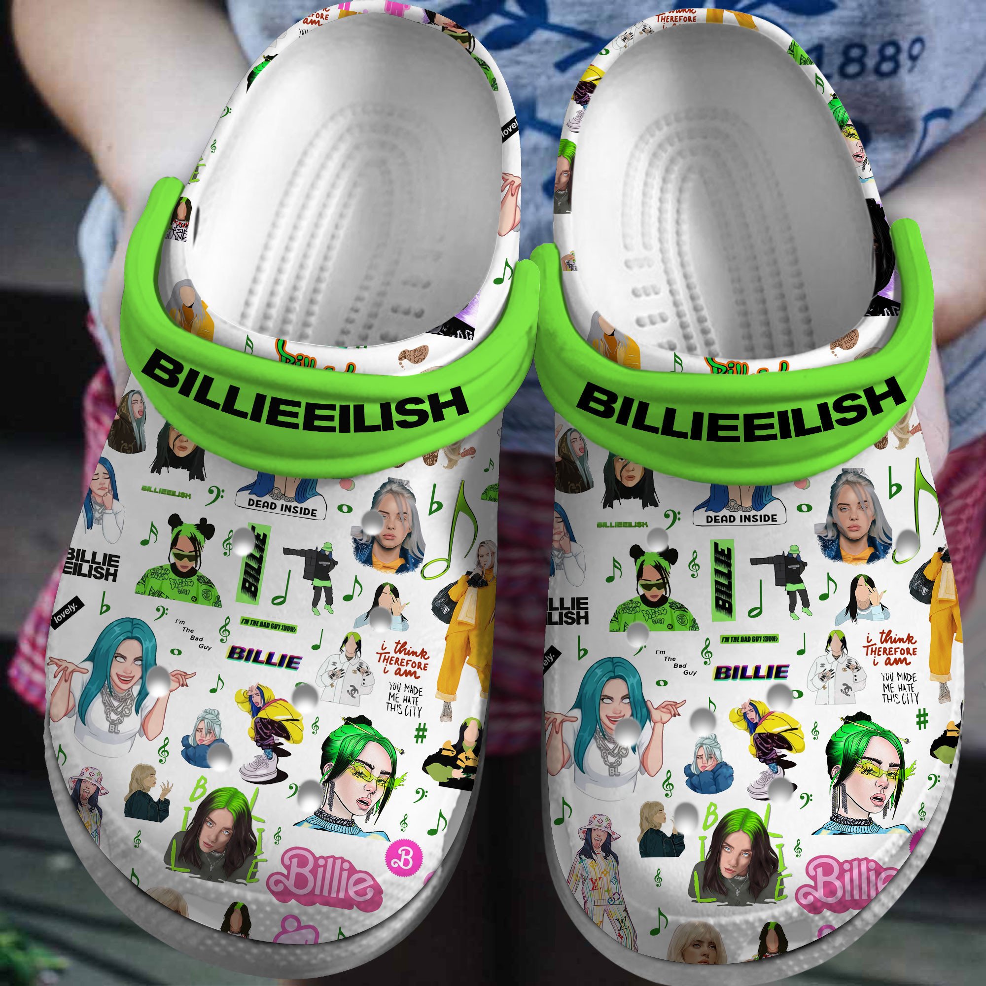 Billie Eilish Music Crocs Crocband Clogs Shoes Comfortable For Men Women and Kids