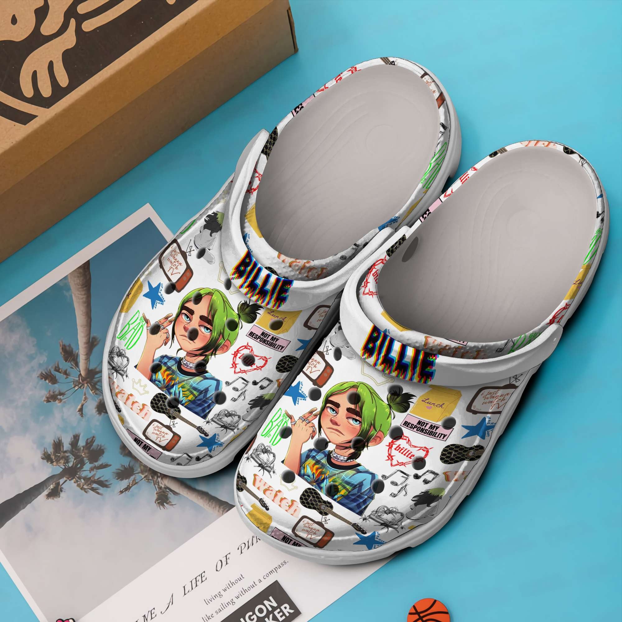 Billie Eilish Music Crocs Crocband Clogs Shoes Comfortable For Men Women and Kids - Image 2