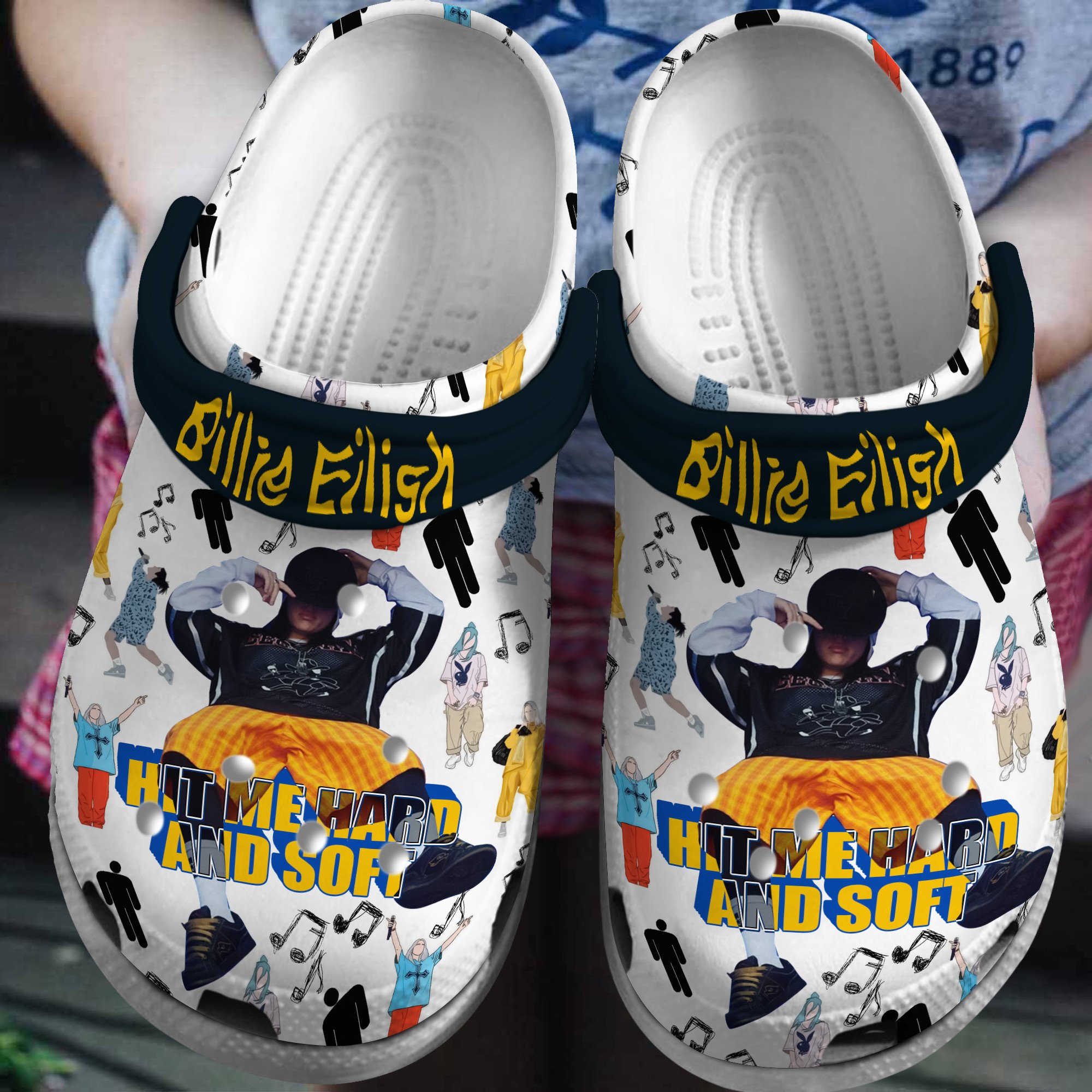 Billie Eilish Music Crocs Crocband Clogs Shoes Comfortable For Men Women and Kids