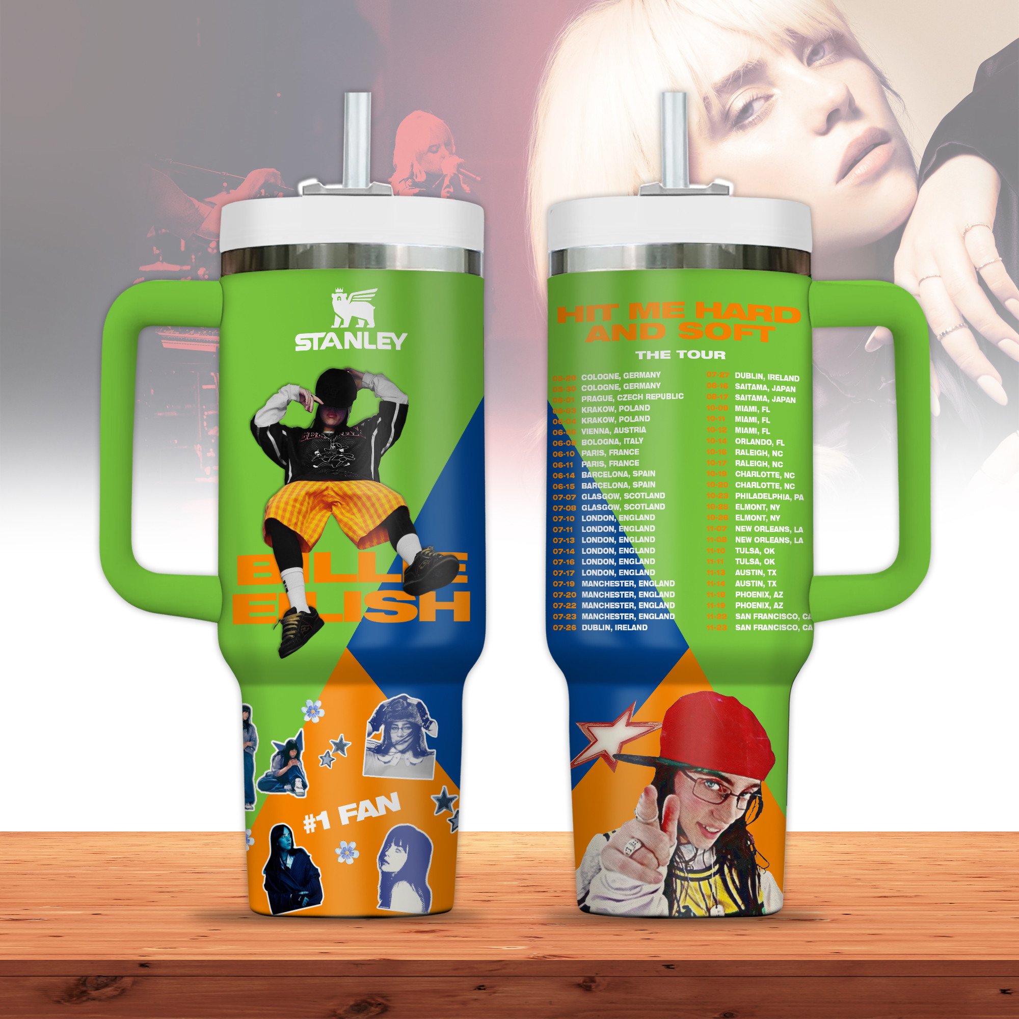 Billie Eilish Music Custom Stanley Cup 40 oz 30 oz Tumbler With HandleTVC2301181