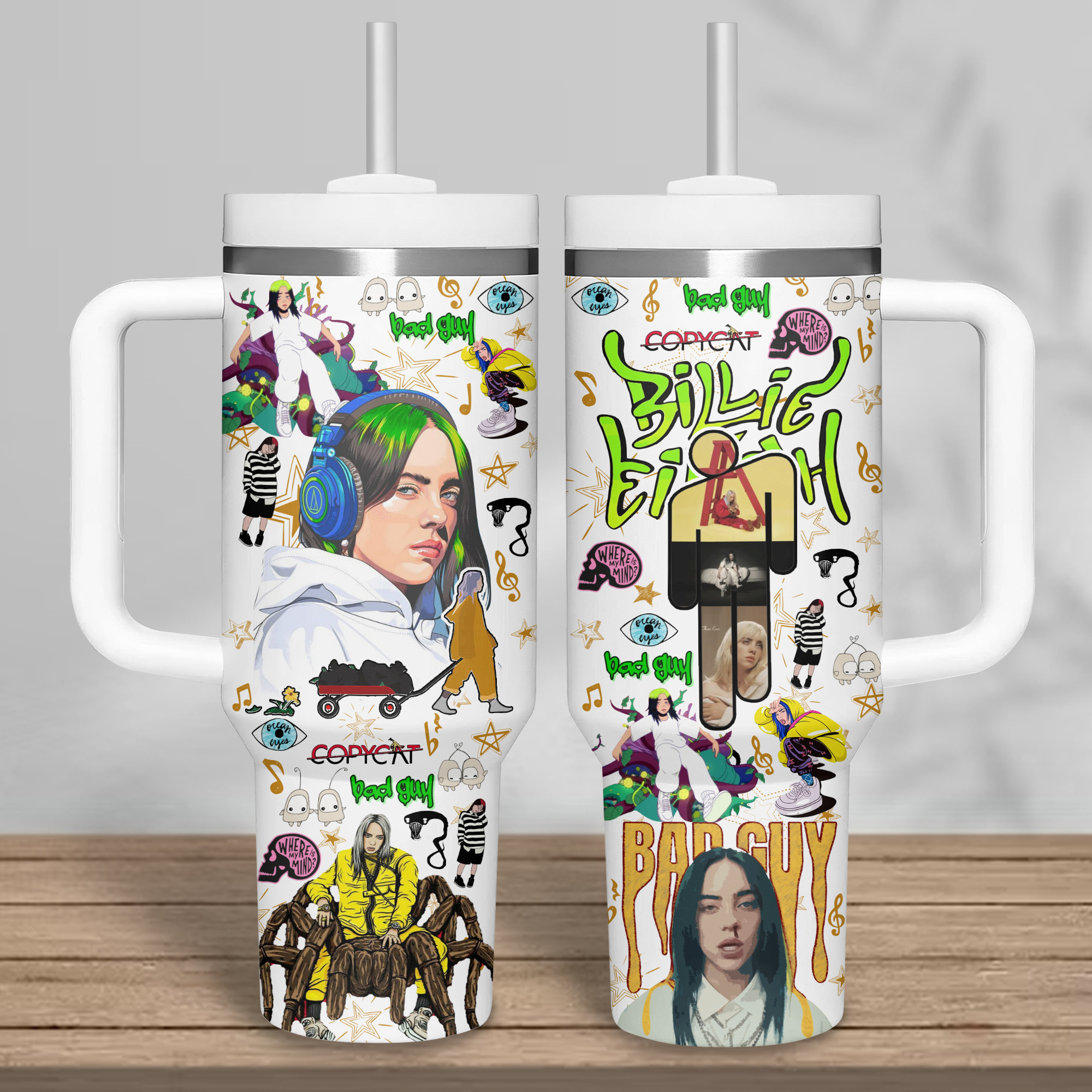 Billie Eilish Music Custom Stanley Cup 40 oz 30 oz Tumbler With HandleTVC2301404 - Image 2