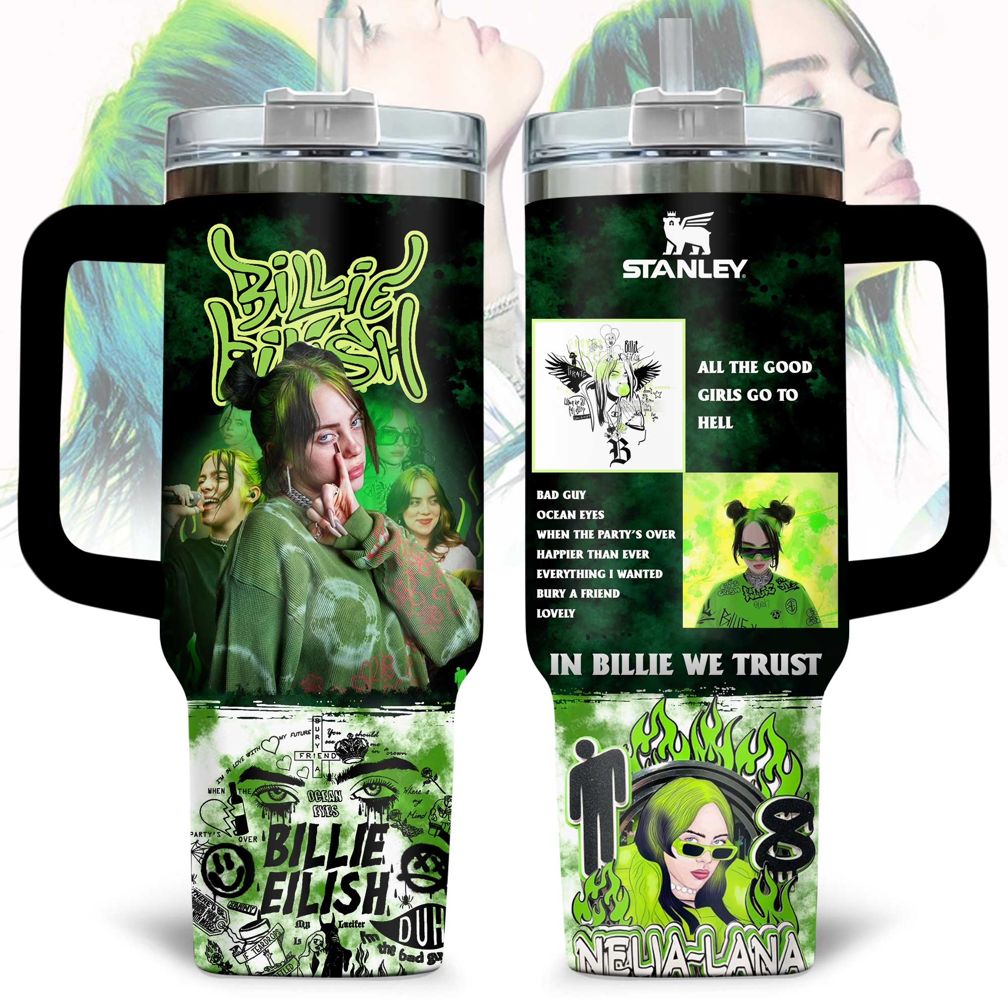 Billie Eilish Music Custom Stanley Cup 40 oz 30 oz Tumbler With HandleTVC230195