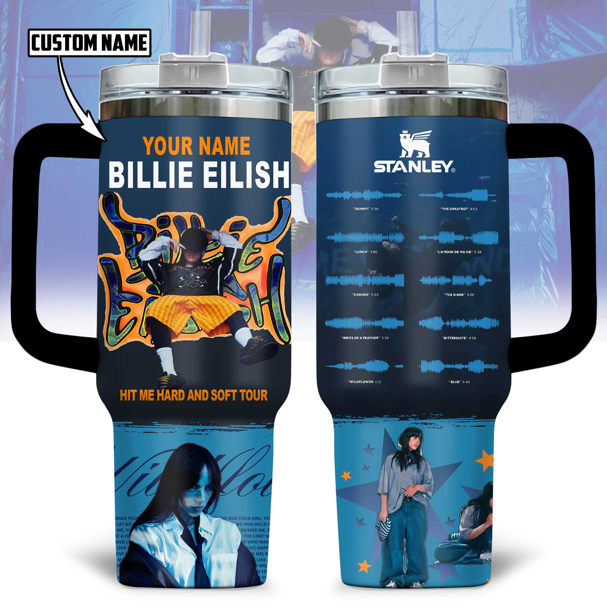 Billie Eilish Music Custom Stanley Cup 40 oz 30 oz Tumbler With HandleTVC230195