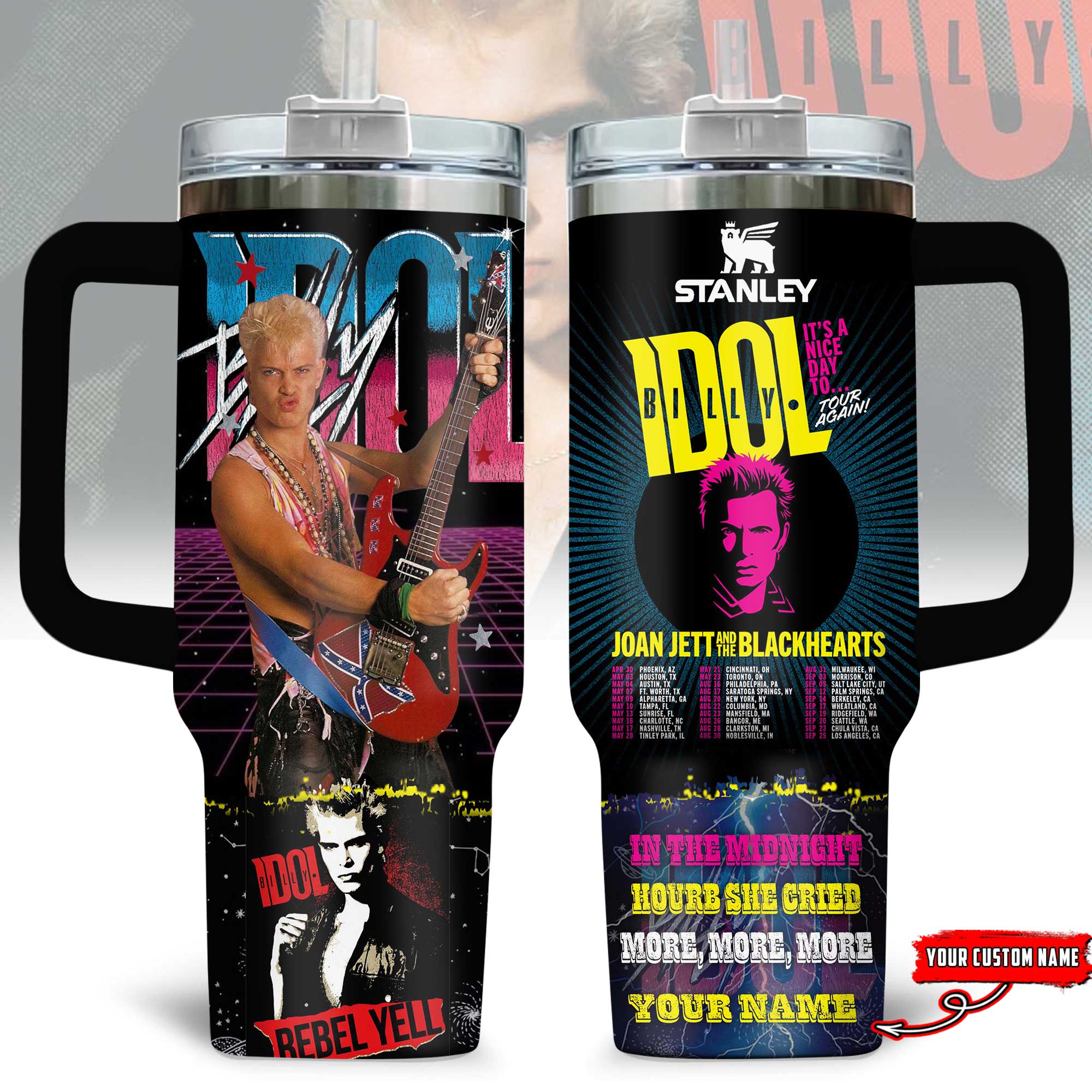 Billy Idol Music Custom Stanley Cup 40 oz 30 oz Tumbler With HandleTVC230195