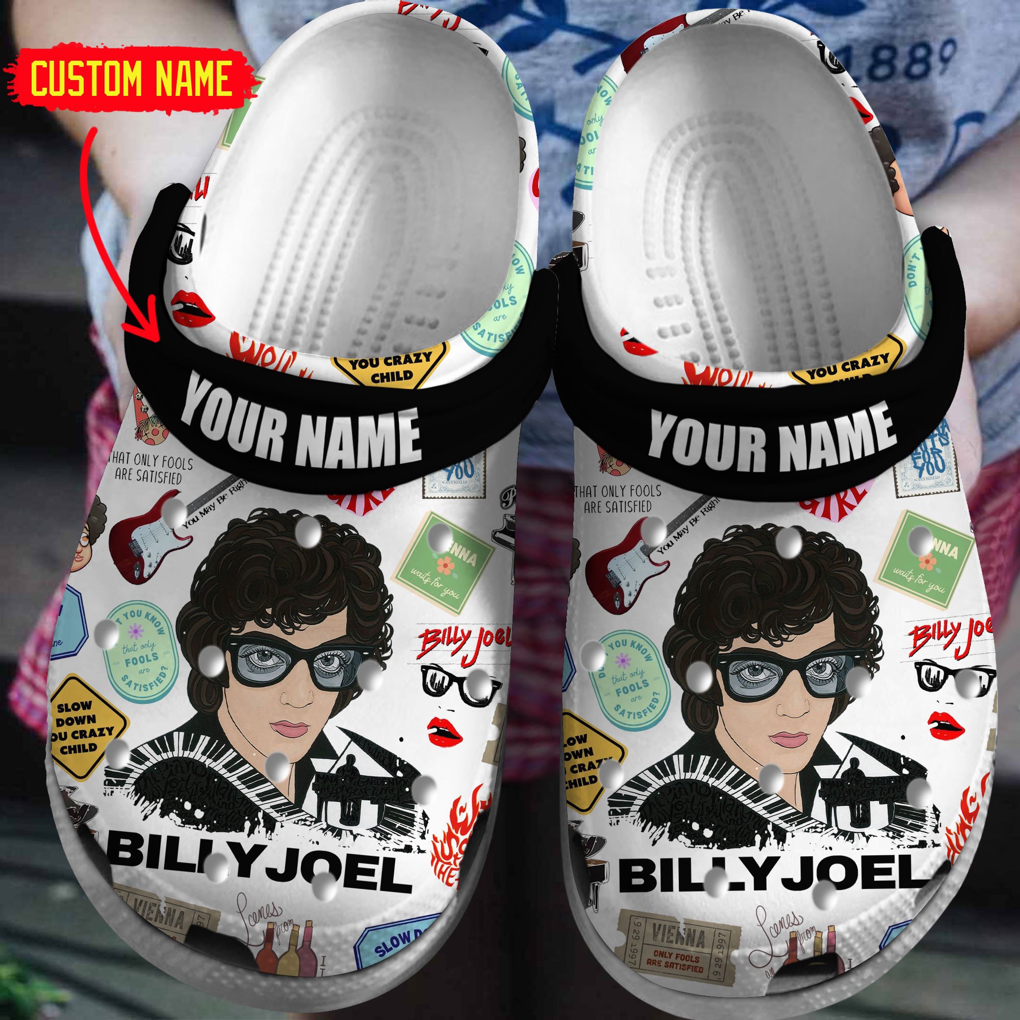 Billy Joel Music Crocs Crocband Clogs Shoes Comfortable For Men Women and Kids