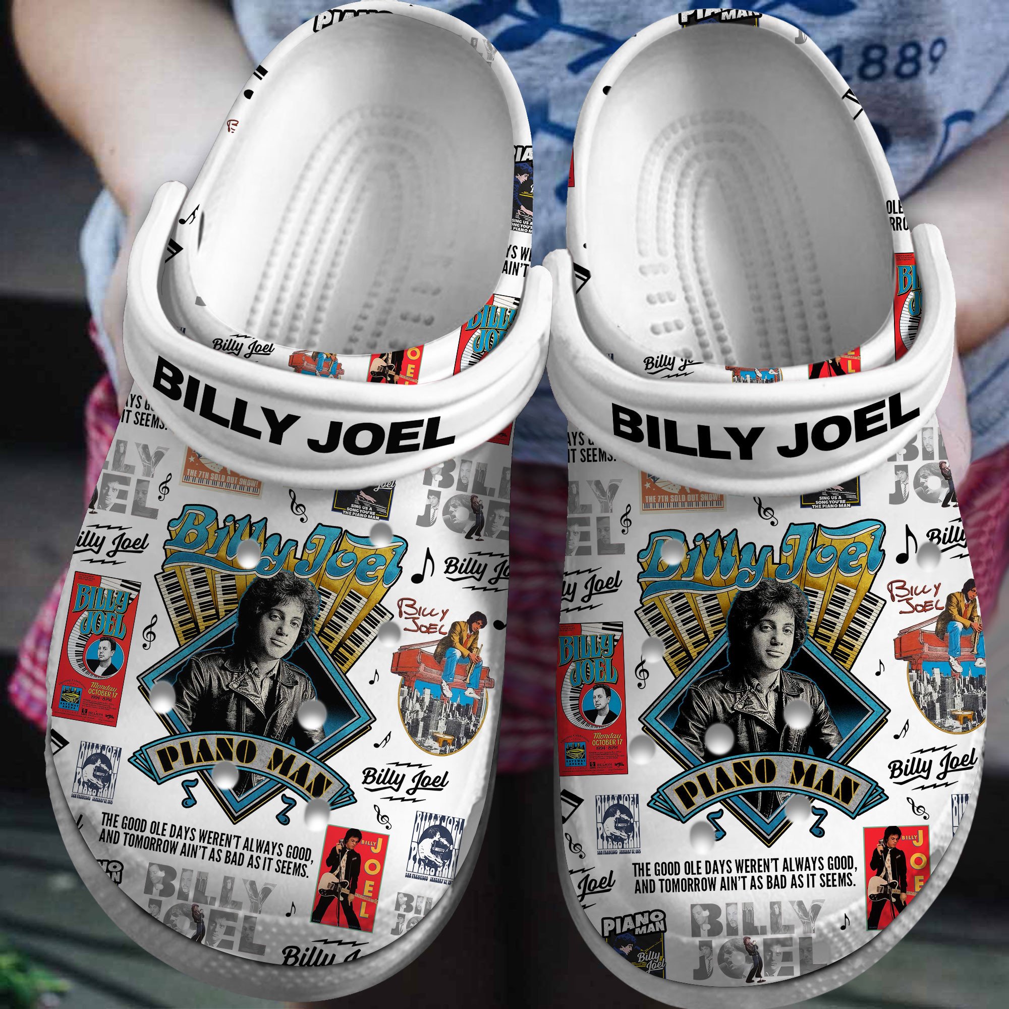 Billy Joel Music Crocs Crocband Clogs Shoes Comfortable For Men Women and Kids