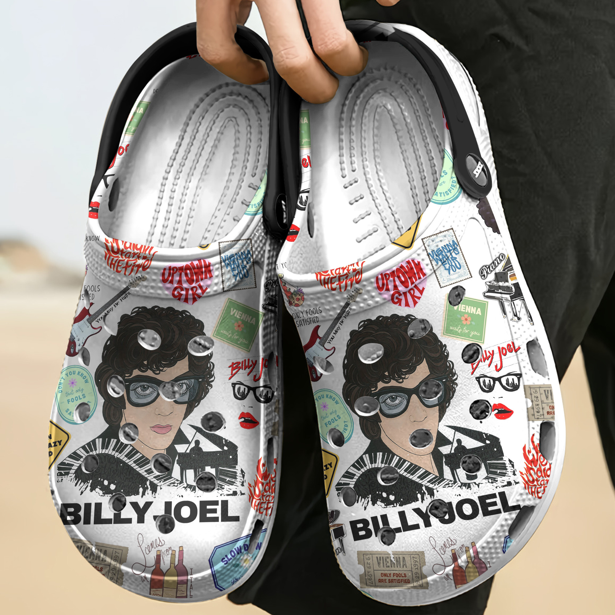 Billy Joel Music Crocs Crocband Clogs Shoes Comfortable For Men Women and Kids - Image 3