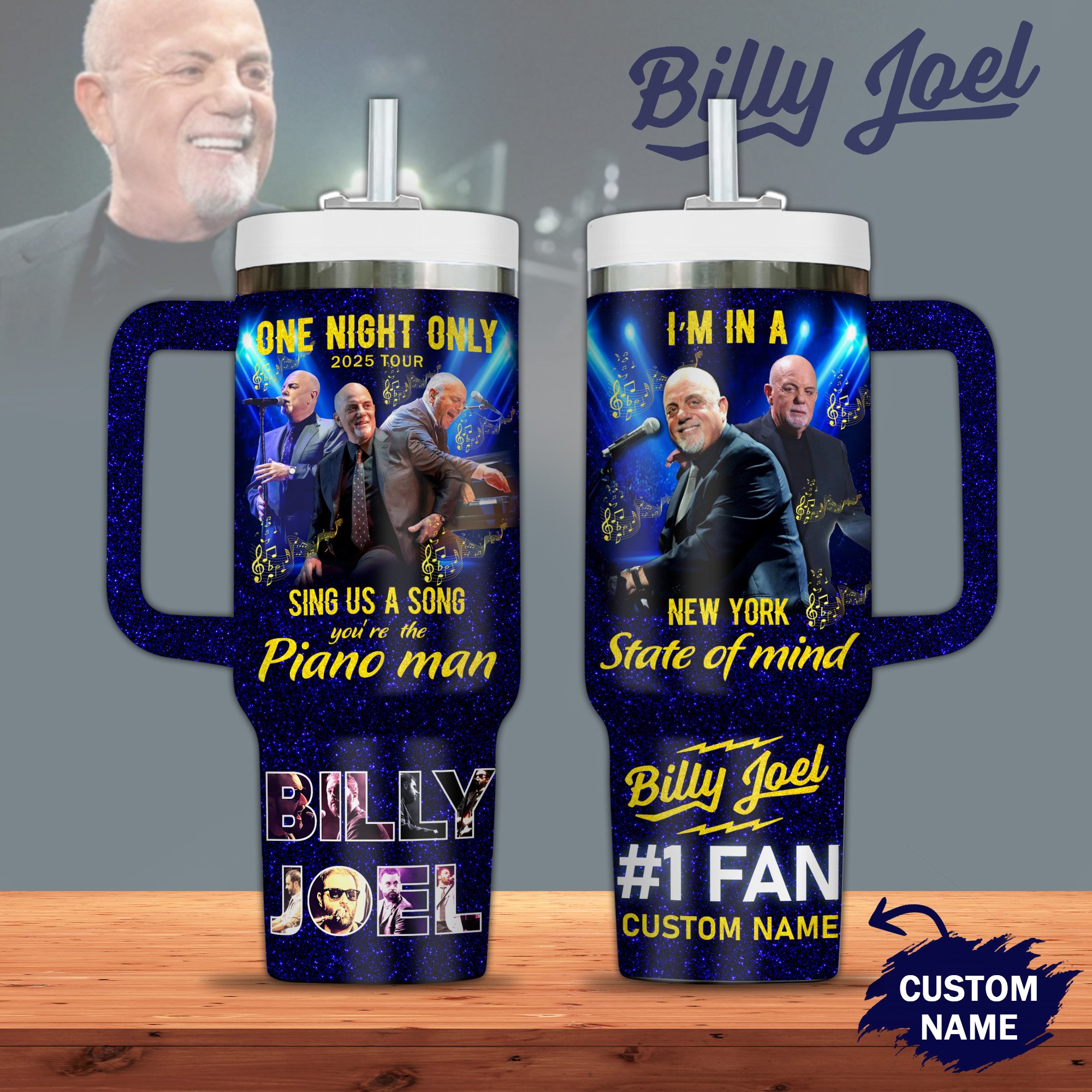 Billy Joel Music Custom Stanley Cup 40 oz 30 oz Tumbler With HandleTVC2301280