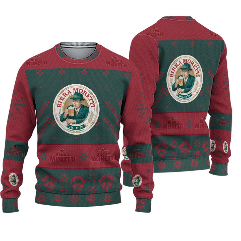 Birra Moretti Beer Ugly Christmas Sweater, Beer Lover Sweater