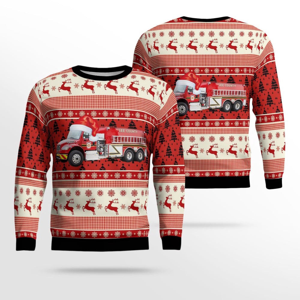 Bishopville, South Carolina, Lee County Fire & Rescue AOP Ugly Sweater Unisex Christmas Gift