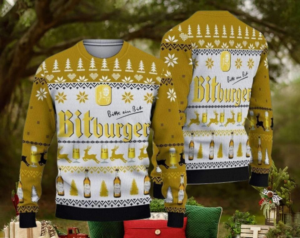 Bitburger Beer Ugly Christmas Sweater, Beer Lover Sweater