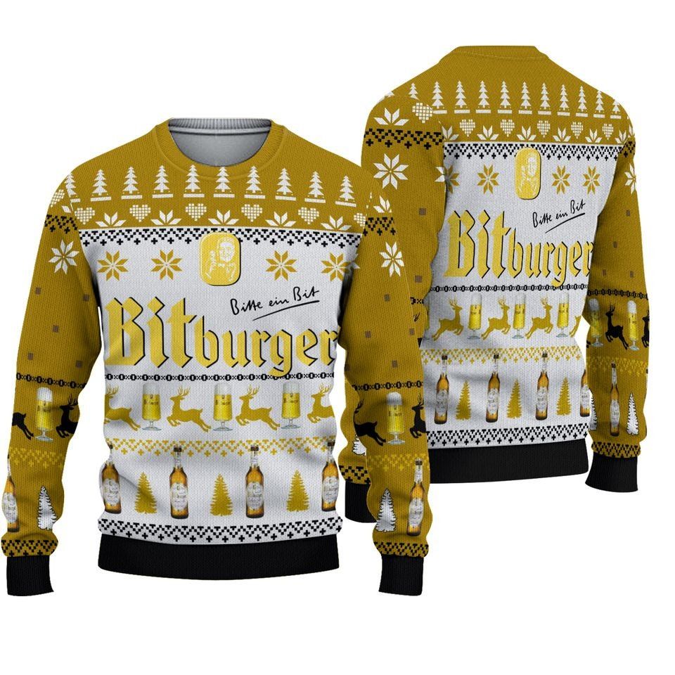 Bitburger Beer Ugly Christmas Sweater, Beer Lover Sweater