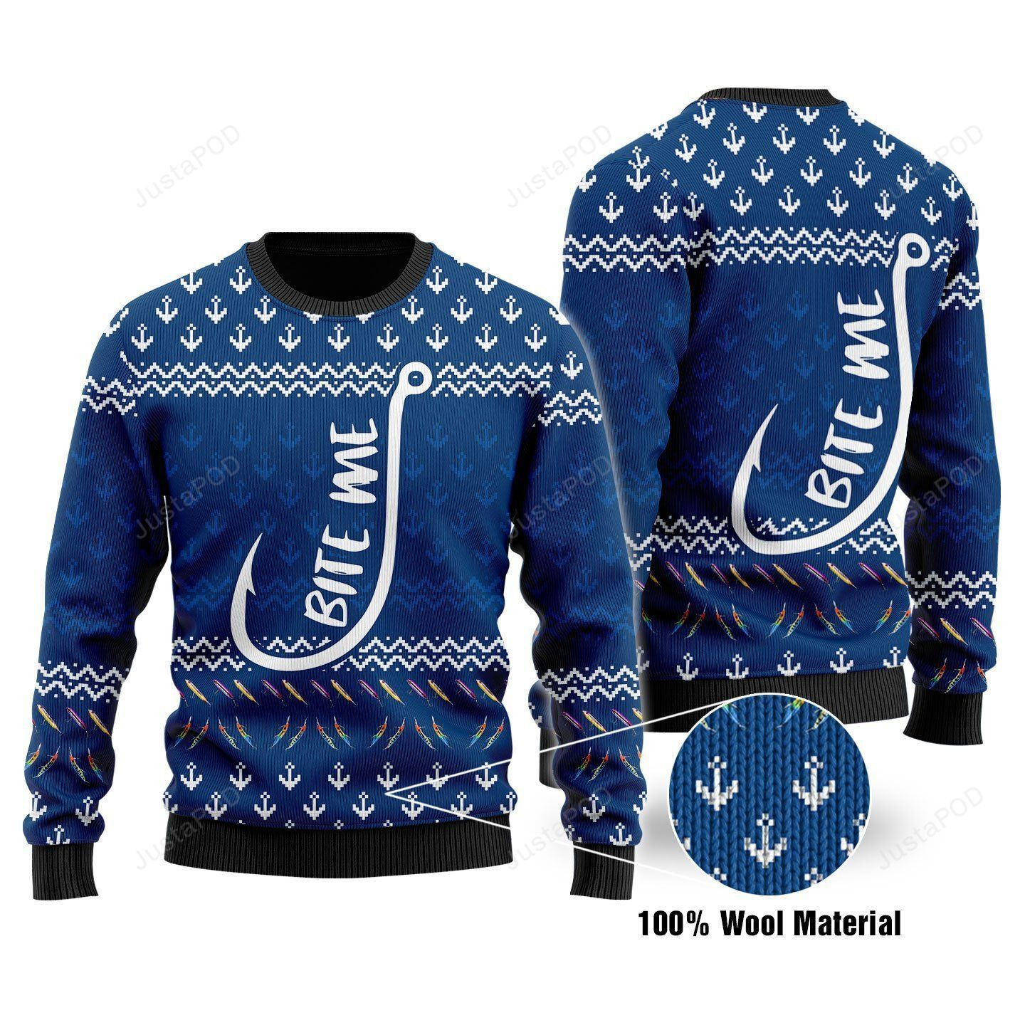 Bite Me Ugly Christmas Sweater Adult 3D Funny Matching for family