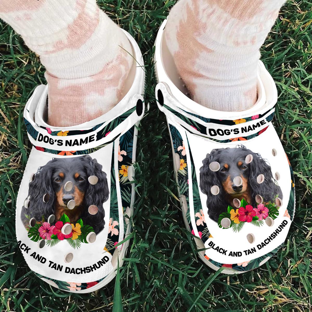 Black and Tan Dachshund Crocs Crocband Clogs Shoes Comfortable For Men Women and Kids - Image 3