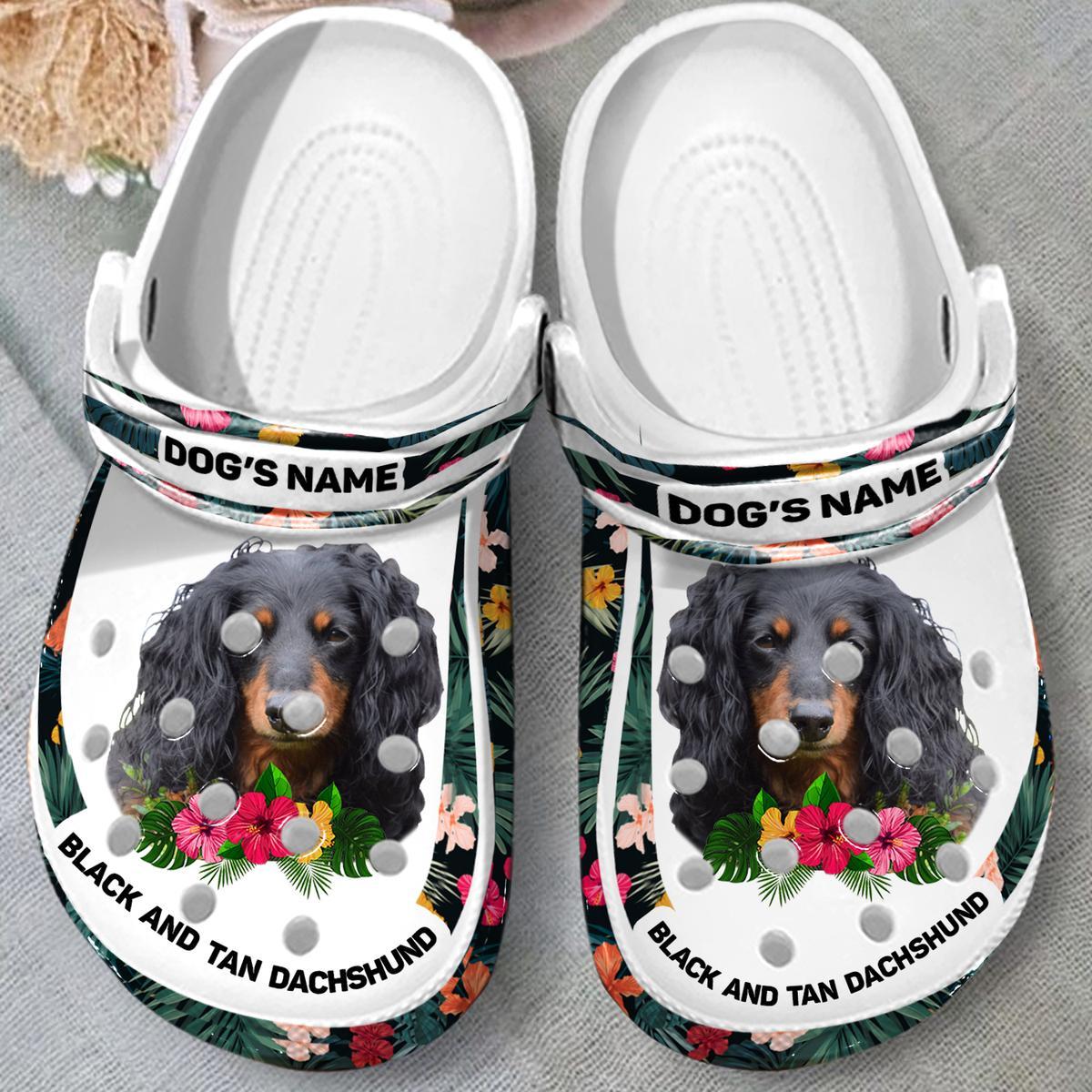 Black and Tan Dachshund Crocs Crocband Clogs Shoes Comfortable For Men Women and Kids - Image 6