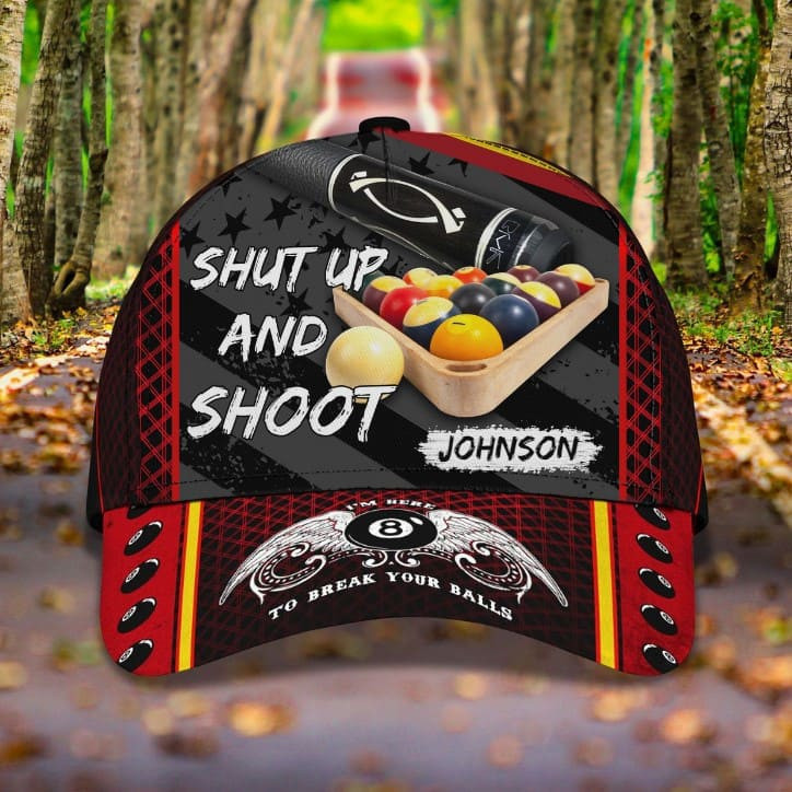 Black and White Billiard Classic Cap for Men, Women, Custom Name Billiard Hat for Billiard Lovers Trucker Hats Custom Hats Gifts For Men & Women