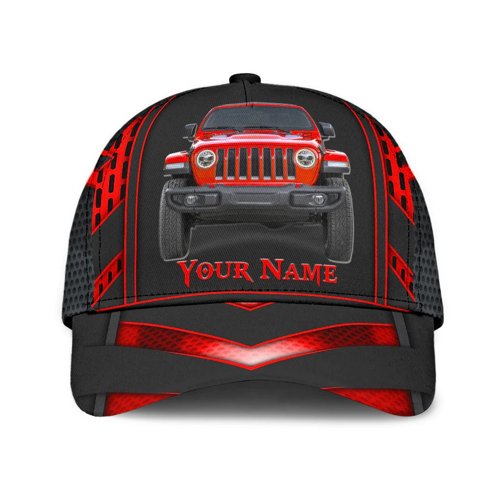 Black and White Jee Car Classic Cap for Jee Car Drivers, Jee Hats for Men, Women, Fans Trucker Hats Custom Hats Gifts For Men & Women