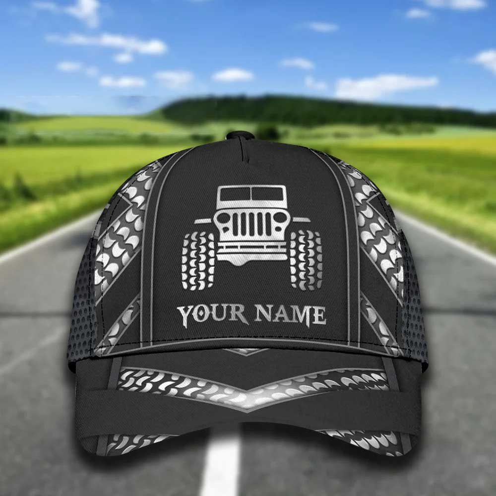 Black and White Jee Car Classic Cap for Jee Car Drivers, Jee Hats for Men, Women, Fans Trucker Hats Custom Hats Gifts For Men & Women
