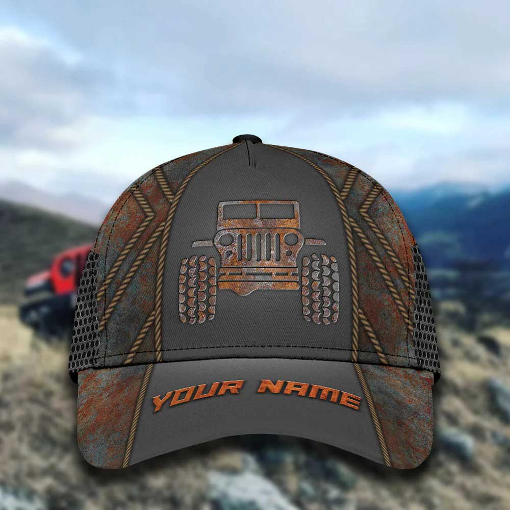Black and White Jee Car Classic Cap for Jee Car Drivers, Jee Hats for Men, Women, Fans Trucker Hats Custom Hats Gifts For Men & Women