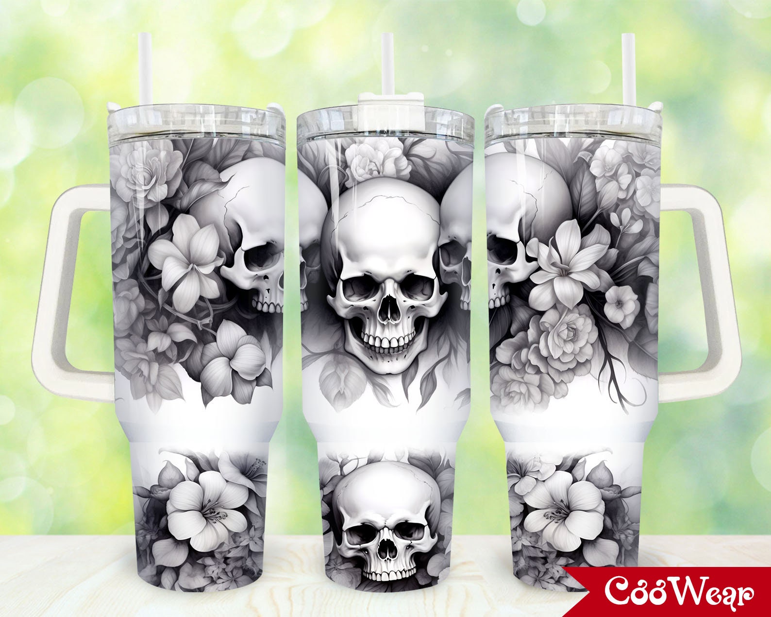 Black And White Skulls Custom Stanley Cup 40 oz 30 oz Tumbler With HandleTVC2301861