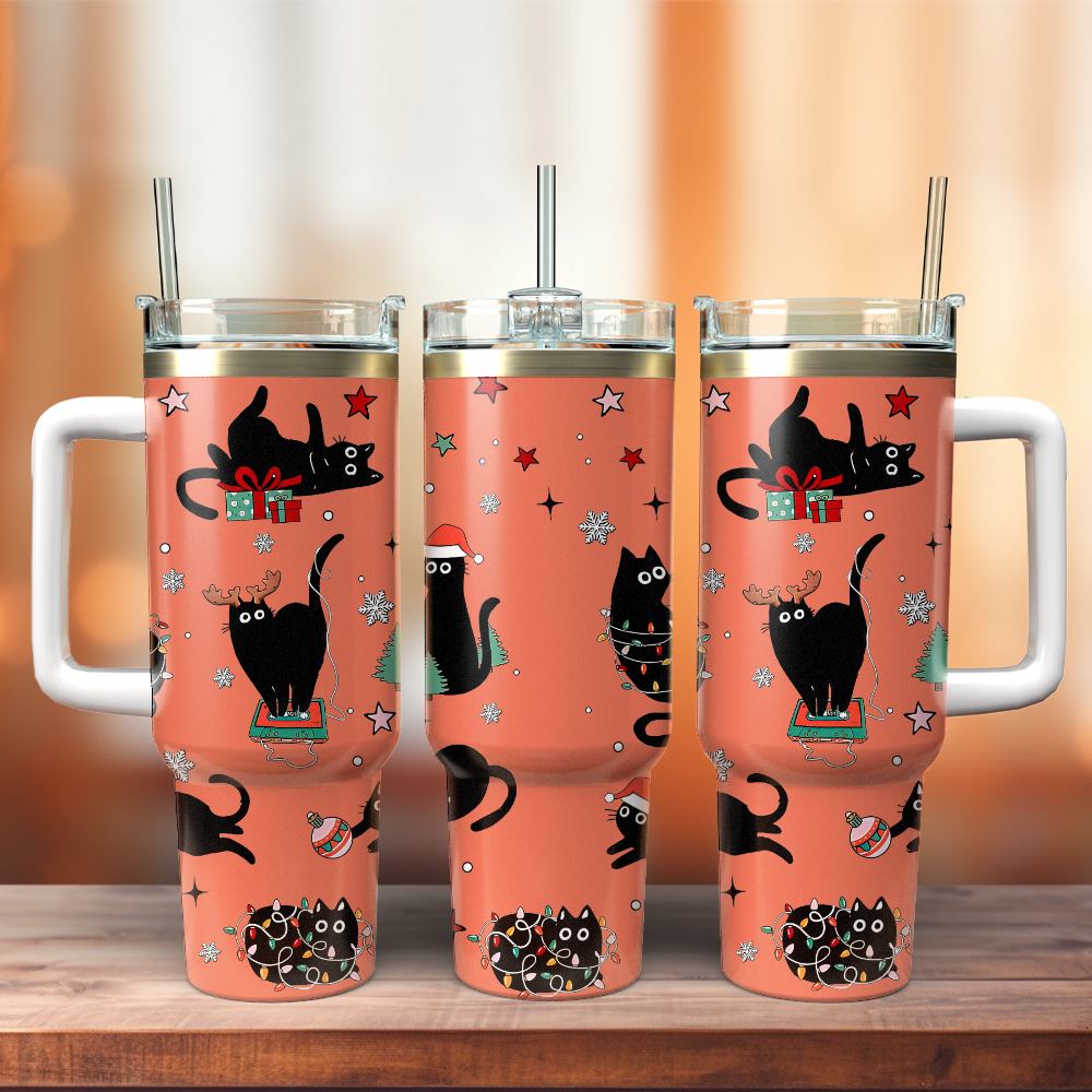 Black Cat Christmas Custom Stanley Cup 40 oz 30 oz Tumbler With HandleTVC2301503