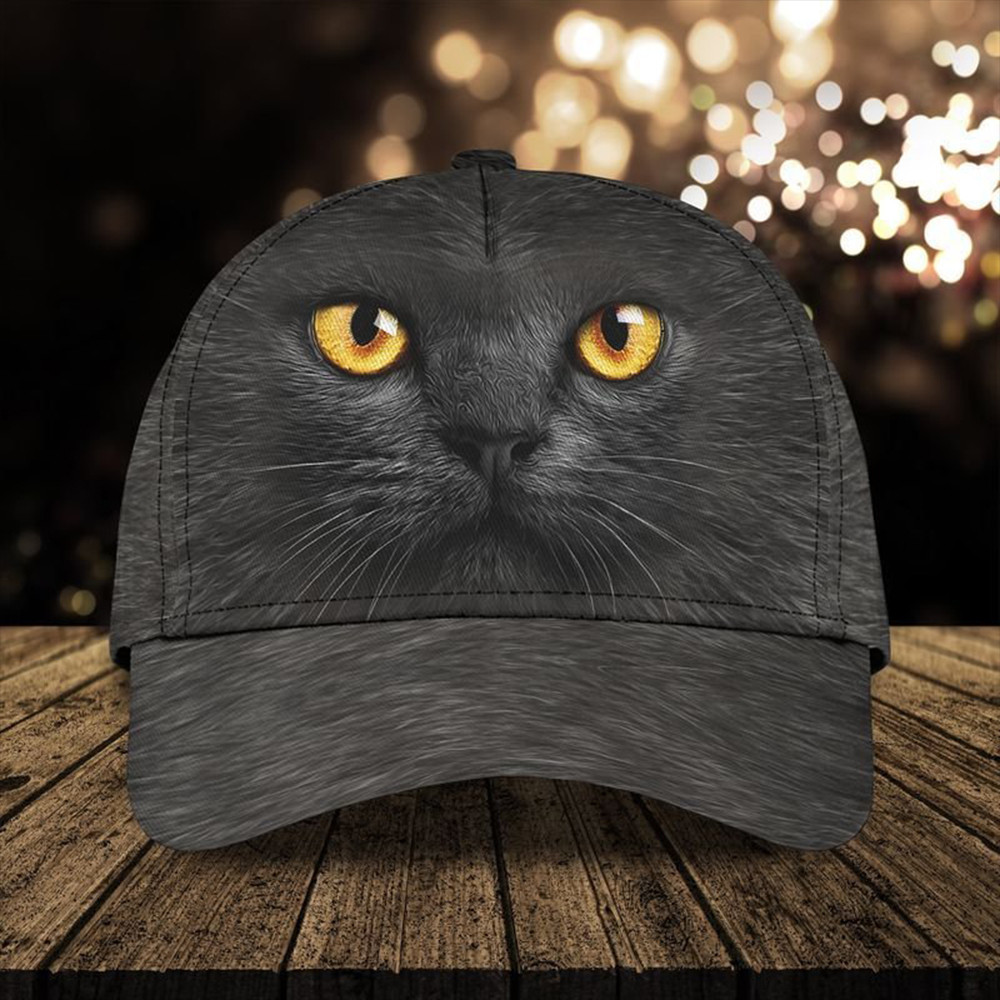 Black Cat Face Hat Cute Baseball Cap Gifts For Cat Lovers Hat Classic Cap Trucker Hats Custom Hats Gifts For Men & Women