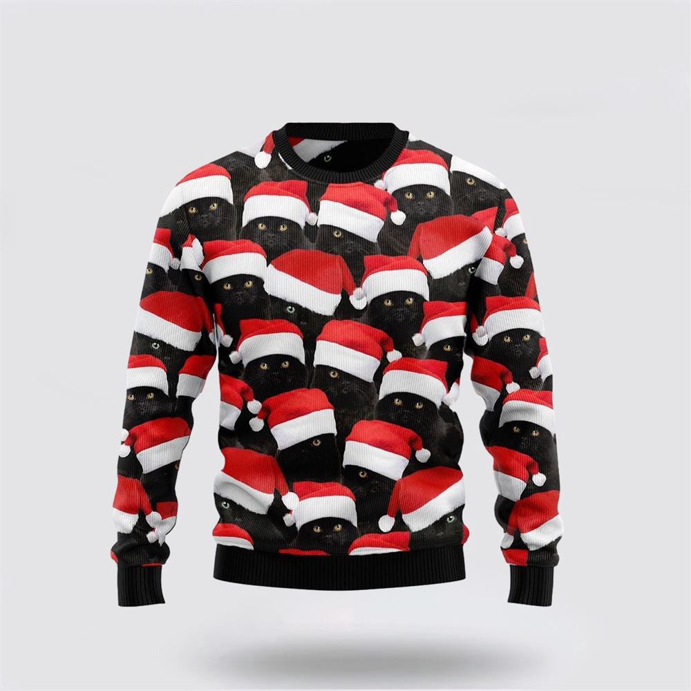 Black Cat Group Ugly Christmas Sweater Unisex Funny Christmas Sweater