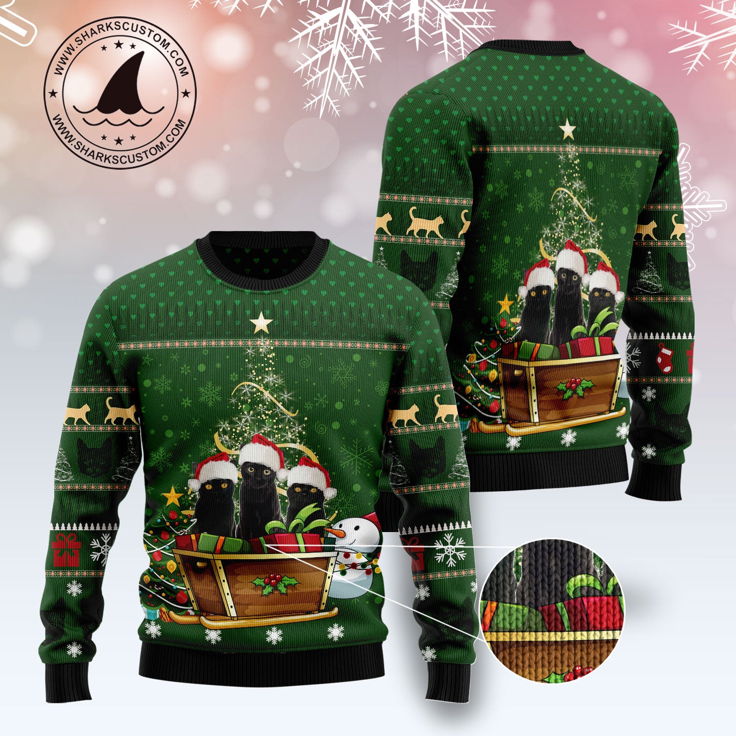 Black Cat Group Xmas Ugly Christmas Sweater - Image 3