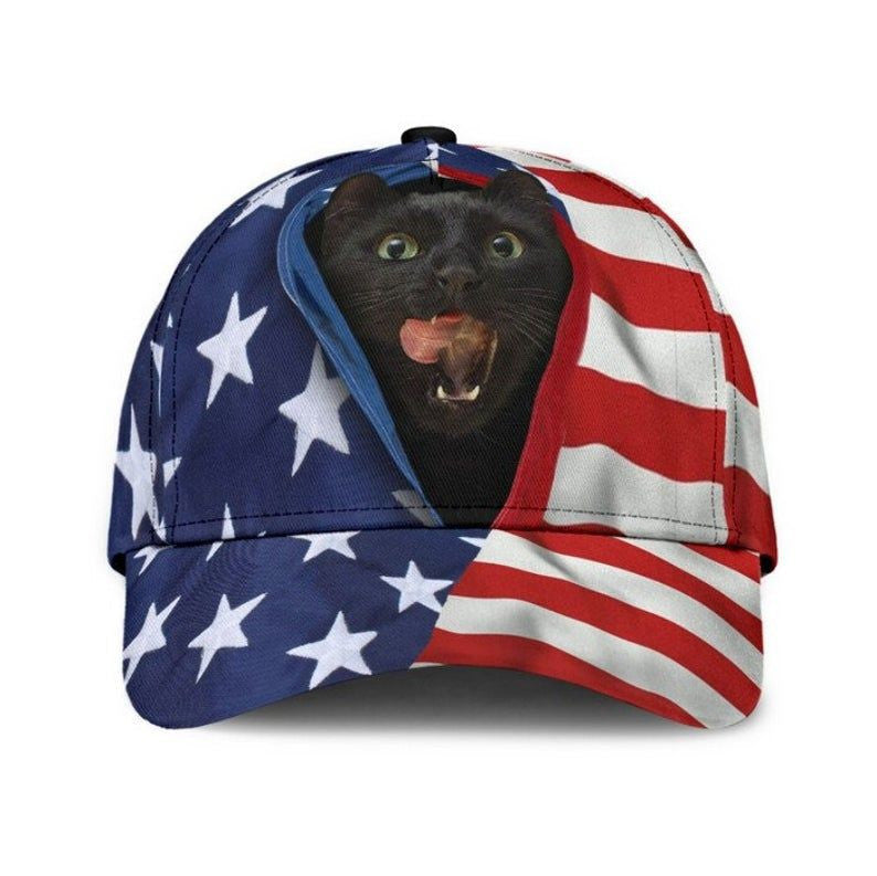 Black Cat Hat Classic Cap 3D- Cat Lover Gift - Cat Lovers - Pet - Black Cat Gifts Trucker Hats Custom Hats Gifts For Men & Women