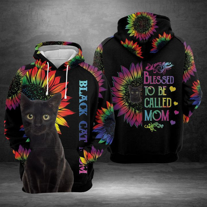 Black Cat Mom 3D All Over Print Hoodie, Zip Hoodie