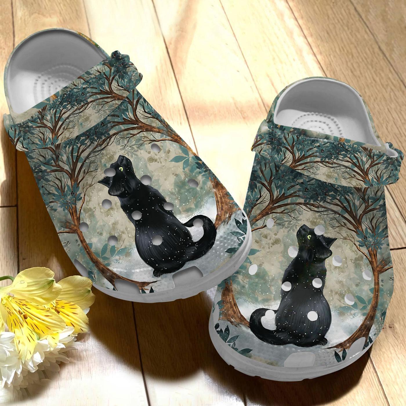 Black Cats Crocs Crocband Clogs Shoes Comfortable For Men Women and Kids - Image 3