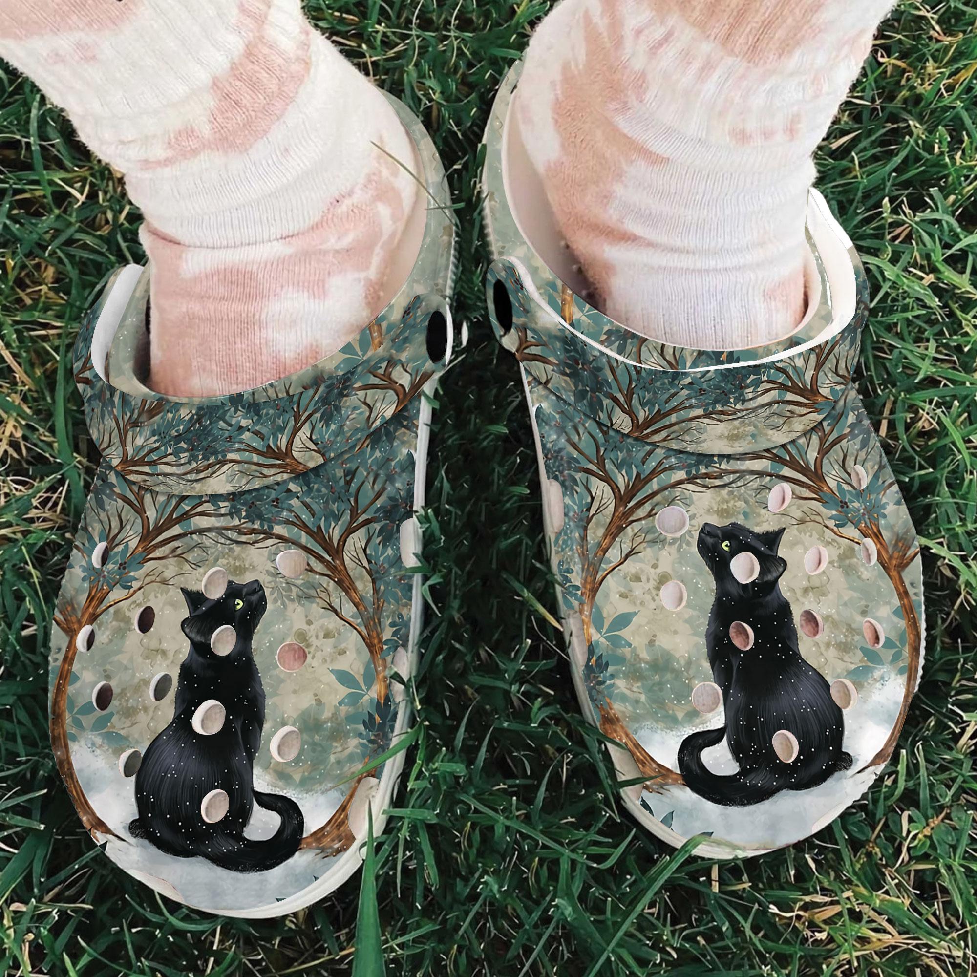 Black Cats Crocs Crocband Clogs Shoes Comfortable For Men Women and Kids - Image 2