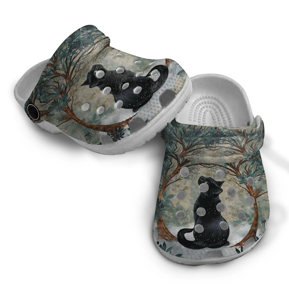 Black Cats Crocs Crocband Clogs Shoes Comfortable For Men Women and Kids - Image 8