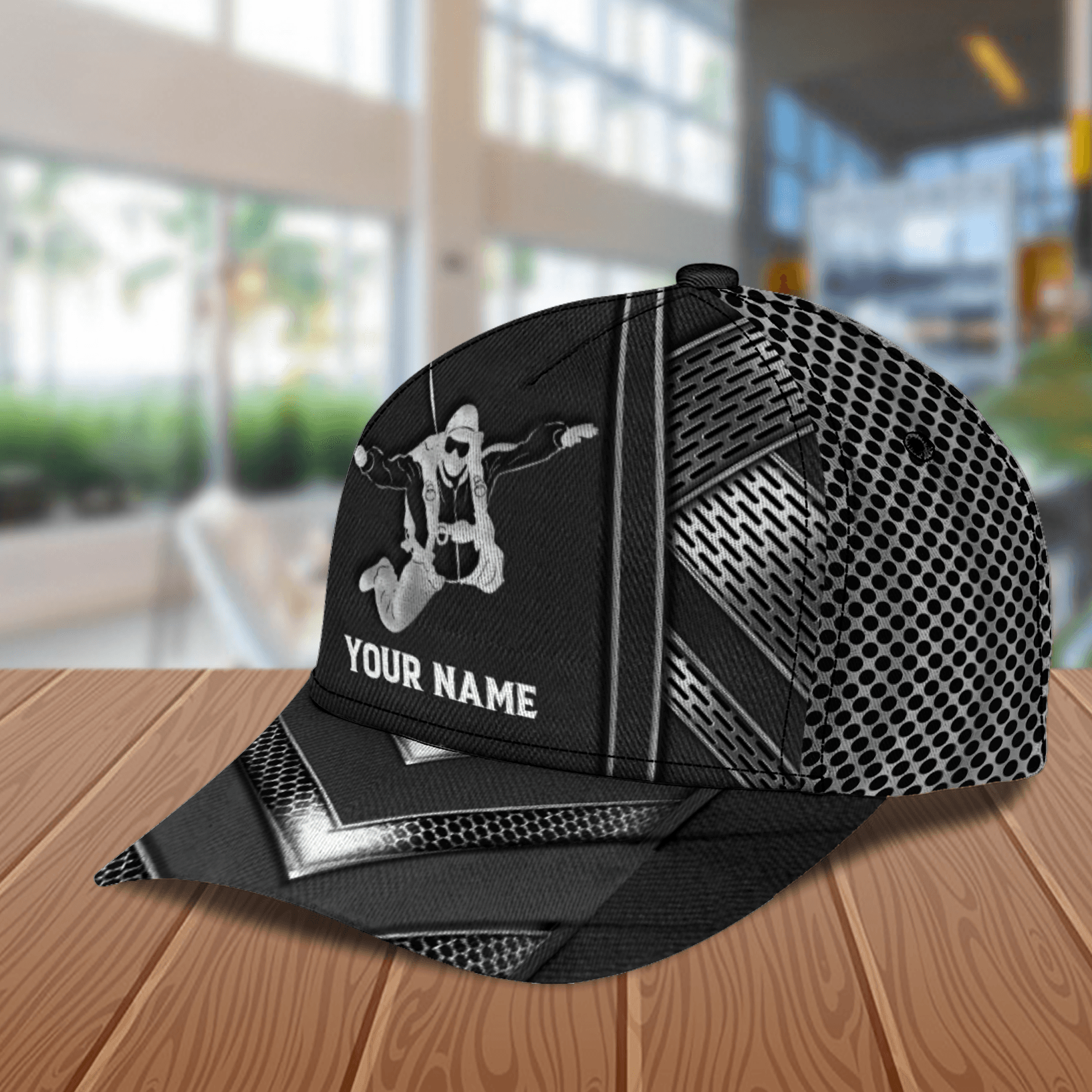 Black Color Skydiving Personalized Classic Cap, Personalized Gift for Skydiving Lovers, Skydiving Players Trucker Hats Custom Hats Gifts For Men & Women