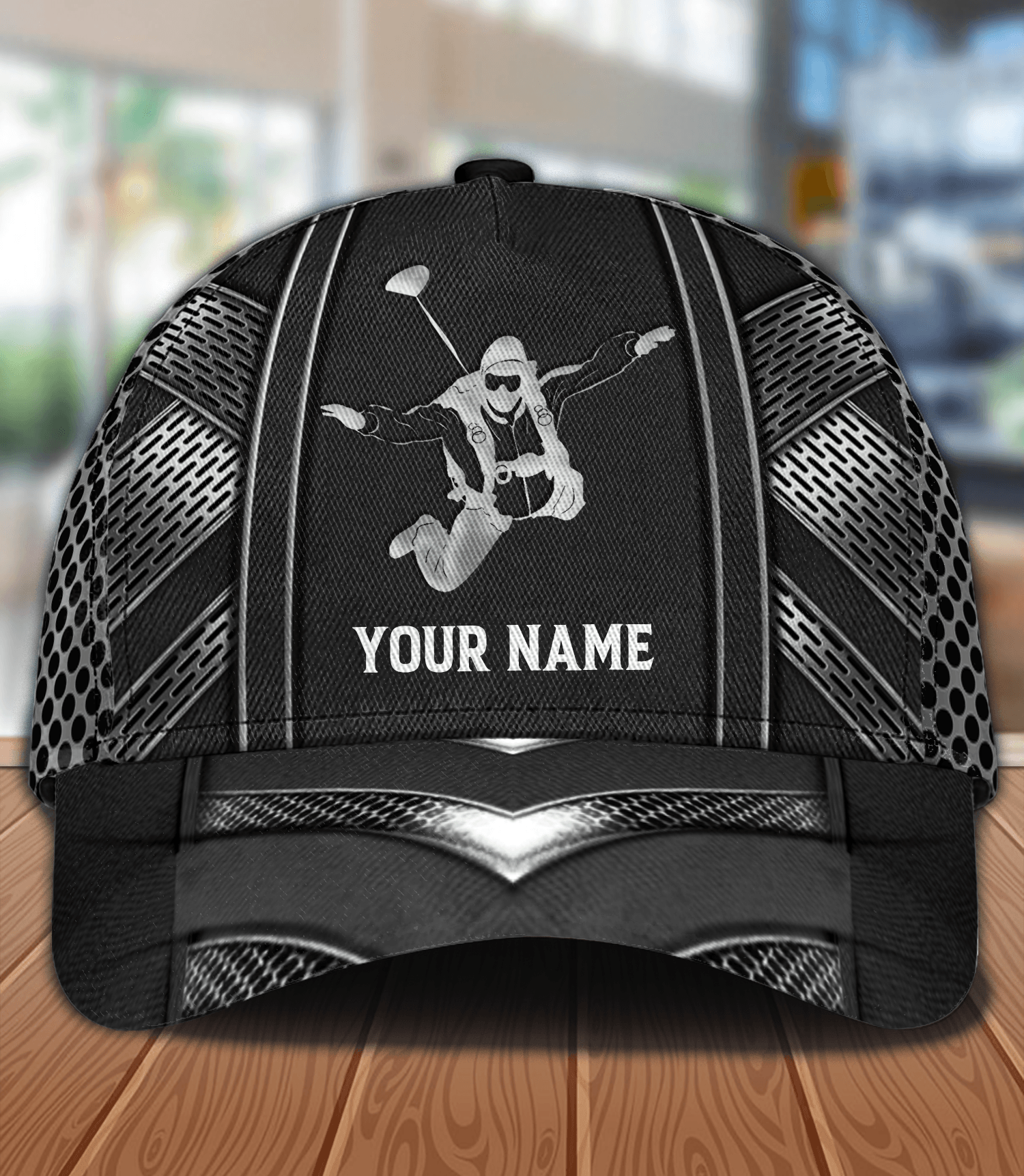 Black Color Skydiving Personalized Classic Cap, Personalized Gift for Skydiving Lovers, Skydiving Players Trucker Hats Custom Hats Gifts For Men & Women
